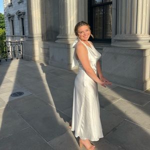 White silk dress altered state